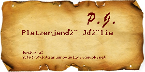 Platzerjanó Júlia névjegykártya